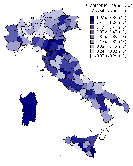 Crescita Comunisti Italiani 2004